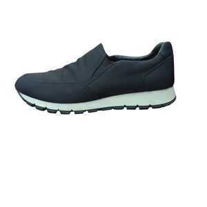 Prada Black and White Slip-On Sneakers